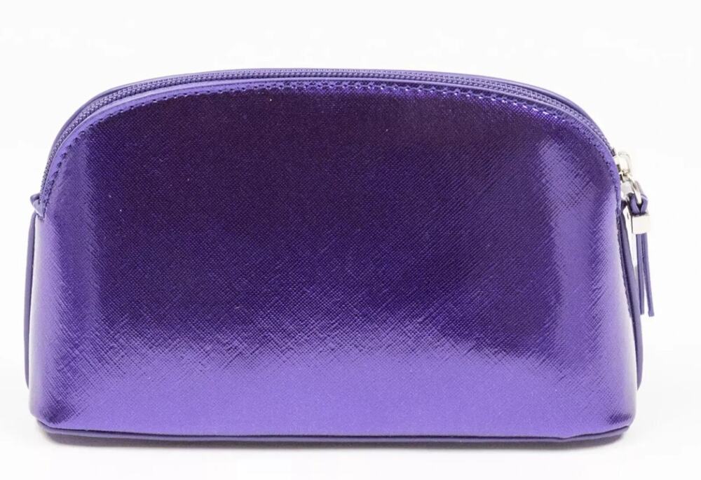 Stella Max Women's Zip Closure Cosmetic Bag in Purple